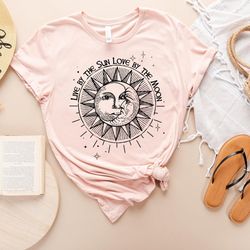 sun moon stars tee, celestial tee, graphic tee, sun shirt, one with the sun, boho shirt, vintage tee, mystical tee, moon