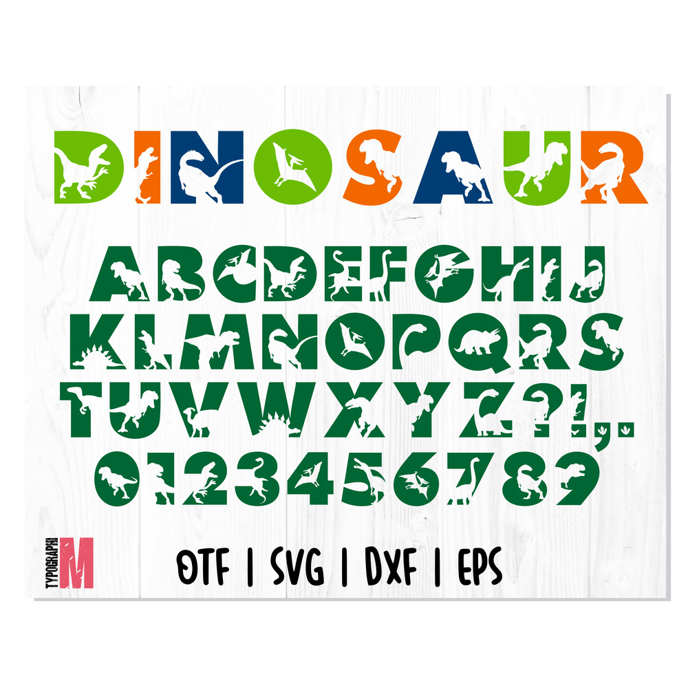 Dinosaur Silhouette font svg 1.png