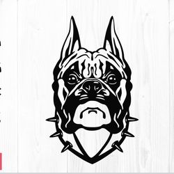 boxer dog head svg | boxer dog svg, boxer dog vector, boxer dog dxf, boxer dog png, boxer dog cut file cricut silhouette