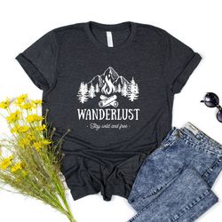 wanderlust shirt, travel shirt, hiking shirt, nature clothing, pnw shirts, roadtrip shirts, mountain t shirt, hiking shi