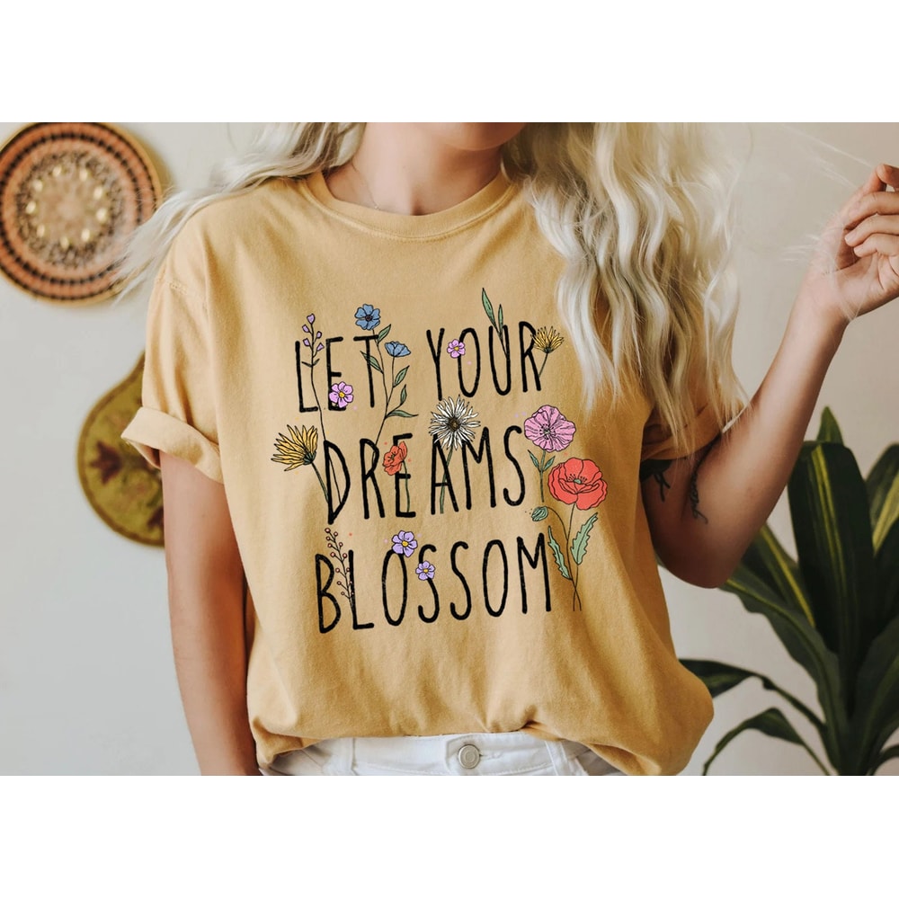 Wildflower T shirt, Meadow Floral Tshirt, Boho Flower Shirt, Gift for Women, Ladies Shirts, Best Friend Gift - 6.jpg