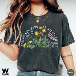 wildflower tshirt, comfort colors shirt, floral tshirt, flower shirt, gift for women, ladies shirts, graphic tees women
