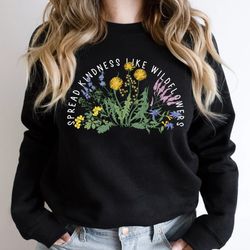 wildflower t-shirt, floral sweatshirt, vintage floral tee, flower fall sweatshirt, womens sweatshirt, ladies top, best f