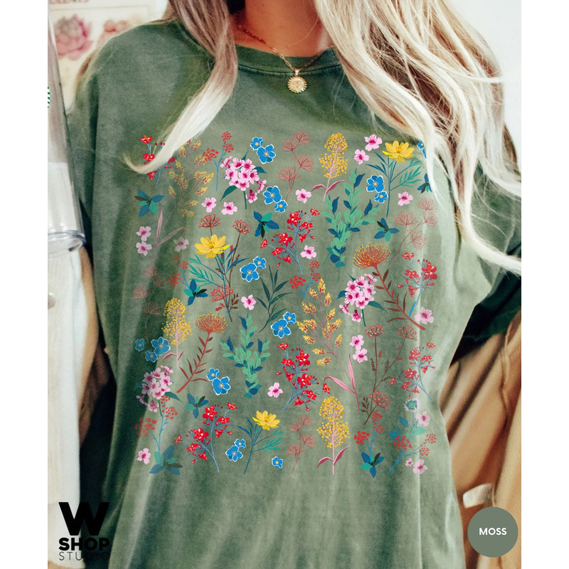 Wildflower Tshirt, Wild Flowers Shirt, Floral Tee, Flower Shirt, Gift for Women, Ladies Shirts, Best Friend Gift, Oversized, Comfort Colors - 5.jpg