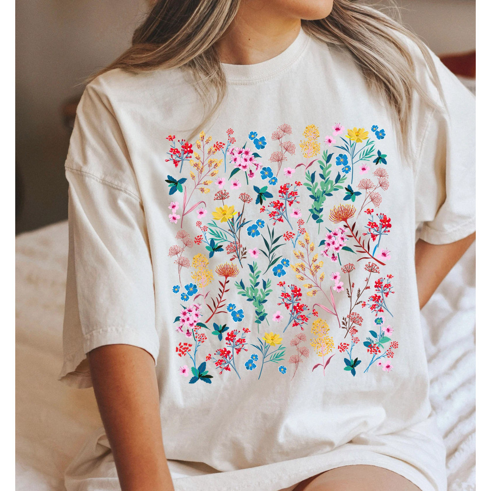 Wildflower Tshirt, Wild Flowers Shirt, Floral Tee, Flower Shirt, Gift for Women, Ladies Shirts, Best Friend Gift, Oversized, Comfort Colors - 7.jpg