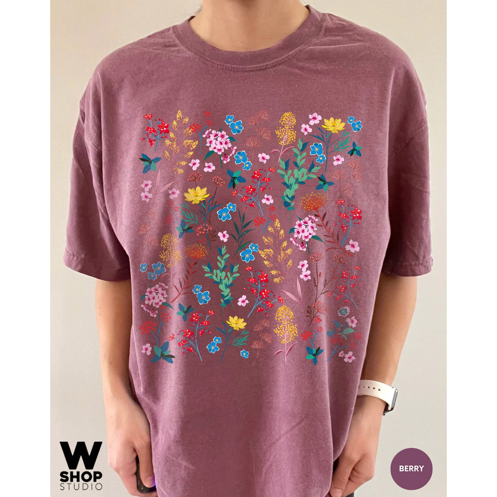 Wildflower Tshirt, Wild Flowers Shirt, Floral Tee, Flower Shirt, Gift for Women, Ladies Shirts, Best Friend Gift, Oversized, Comfort Colors - 8.jpg