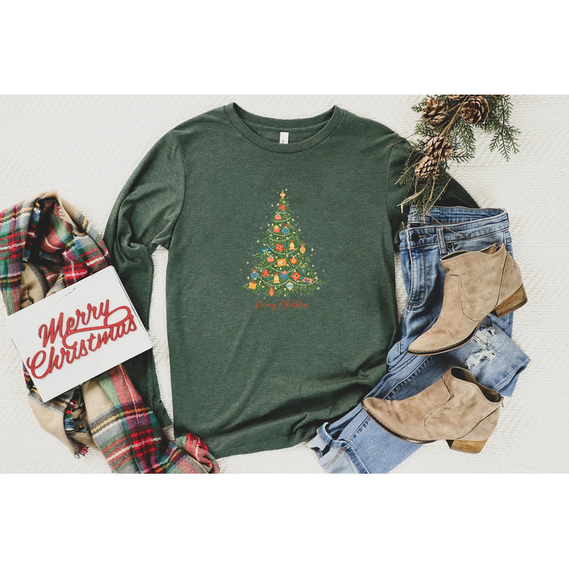 Womens Christmas Long Sleeve Shirt, Christmas Crewneck Sweater, Christmas Tree Long Sleeve, Holiday Shirt for Women, Winter - 2.jpg