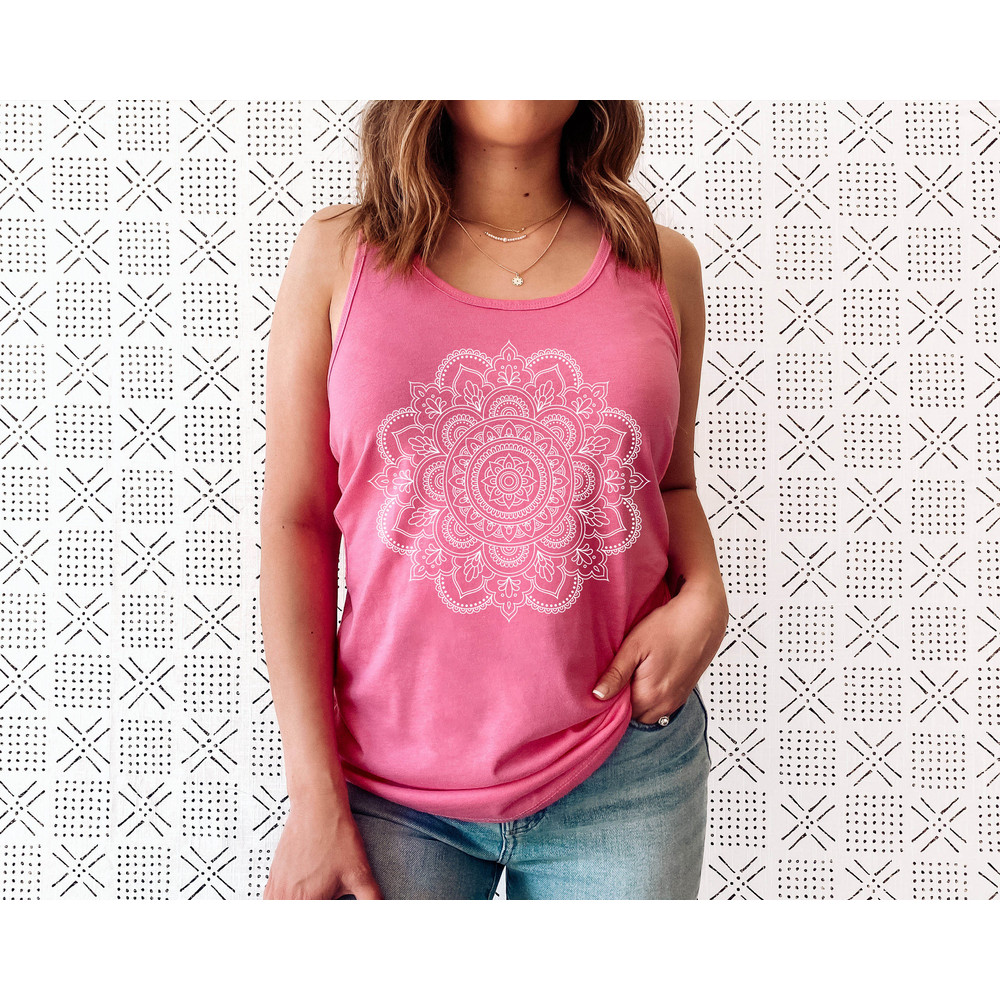 Womens Mandala Design, Flowy Tank Top, Mandala Tank, Shirt for Woman Tank Top - 2.jpg