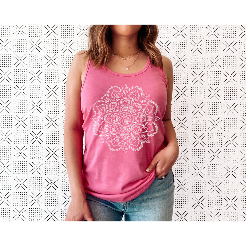 Womens Mandala Design, Flowy Tank Top, Mandala Tank, Shirt for Woman Tank Top - 2.jpg