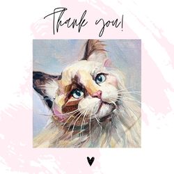 Thank you! Postcard to download Greeting card with the image of cats.