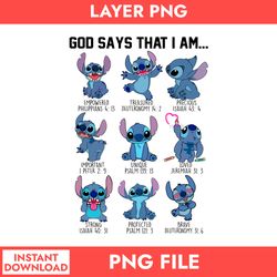 god says that i am disney png, stitch png, stitch disney png digital file