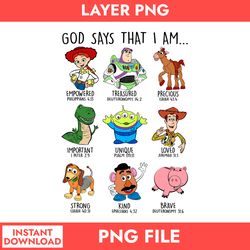God Says That I Am Disney Png, Toy Story Png, Toy Story Characters Png, Disney Png Digital File