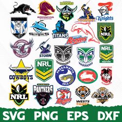 NRL Teams Bundle Svg, NRL Logo Svg, NRL Bundle svg, Craft SVG, Crafting svg, Cut File For Cricut, Silhouette, SVG