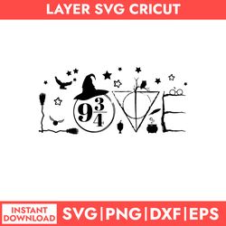 love wizard svg, harry potter svg, magic wizard svg, hogwarts svg, png dxf eps file