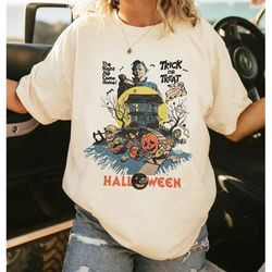 vintage michael myers halloween shirt, horror movie shirt, myers thriller t-shirt friday the 13th horror