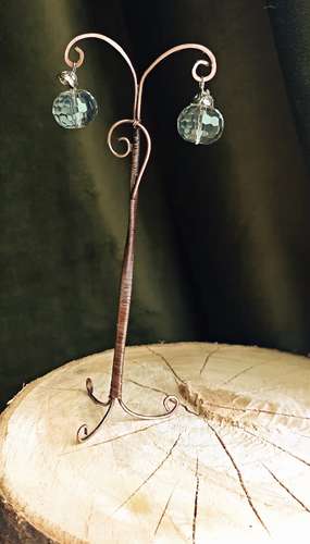 Decorative copper lamp with crystal. Decoration-talisman of the desktop