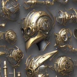 steampunk paraphenelia 42 seamless tileable repeating pattern