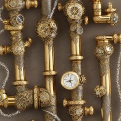 steampunk paraphenelia 45 seamless tileable repeating pattern