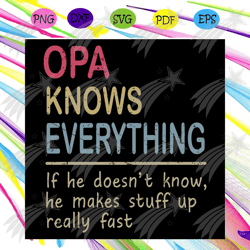 opa knows everything svg, family svg, mens opa svg, know everything svg, grandpa gifts svg, family gifts svg, fathers da