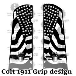 engraving laser designs colt1911 gripper design