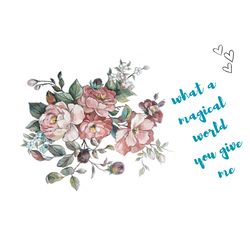 the magical world greeting card for download greeting card with the image of flowers