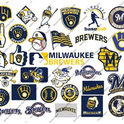 31 files milwaukee brewers svg files, cut files, baseball clipart, cricut milwaukee, brewers svg, cutting files, mlb svg