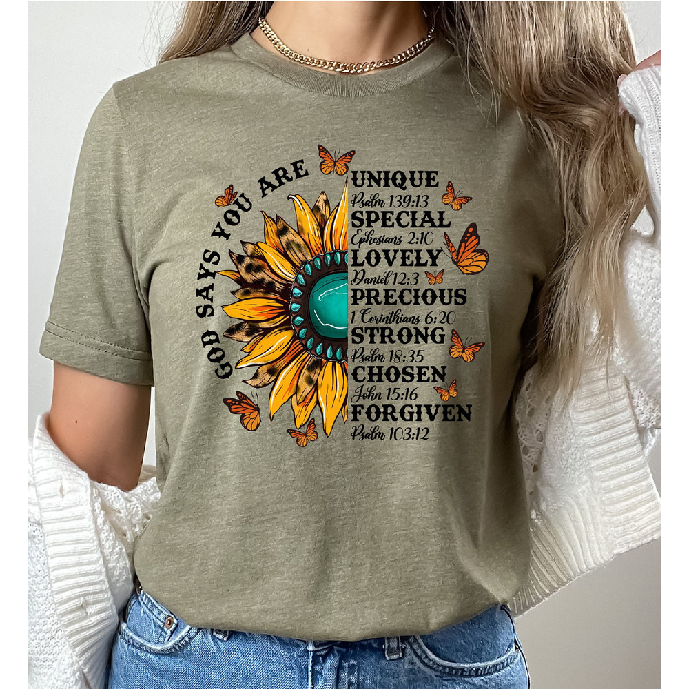 Church shirt, God Says Shirt, Bible Verse Shirt, Sunflower Shirts For Christians,Christian Mom Shirt, Plus size shirts, Chruch Group Shirt - 1.jpg