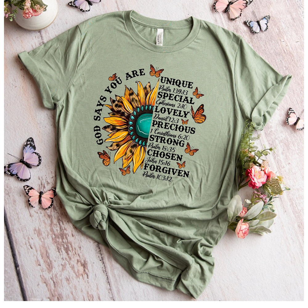 Church shirt, God Says Shirt, Bible Verse Shirt, Sunflower Shirts For Christians,Christian Mom Shirt, Plus size shirts, Chruch Group Shirt - 4.jpg