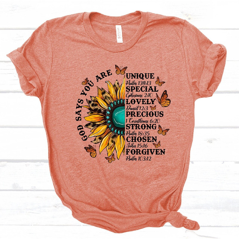 Church shirt, God Says Shirt, Bible Verse Shirt, Sunflower Shirts For Christians,Christian Mom Shirt, Plus size shirts, Chruch Group Shirt - 5.jpg