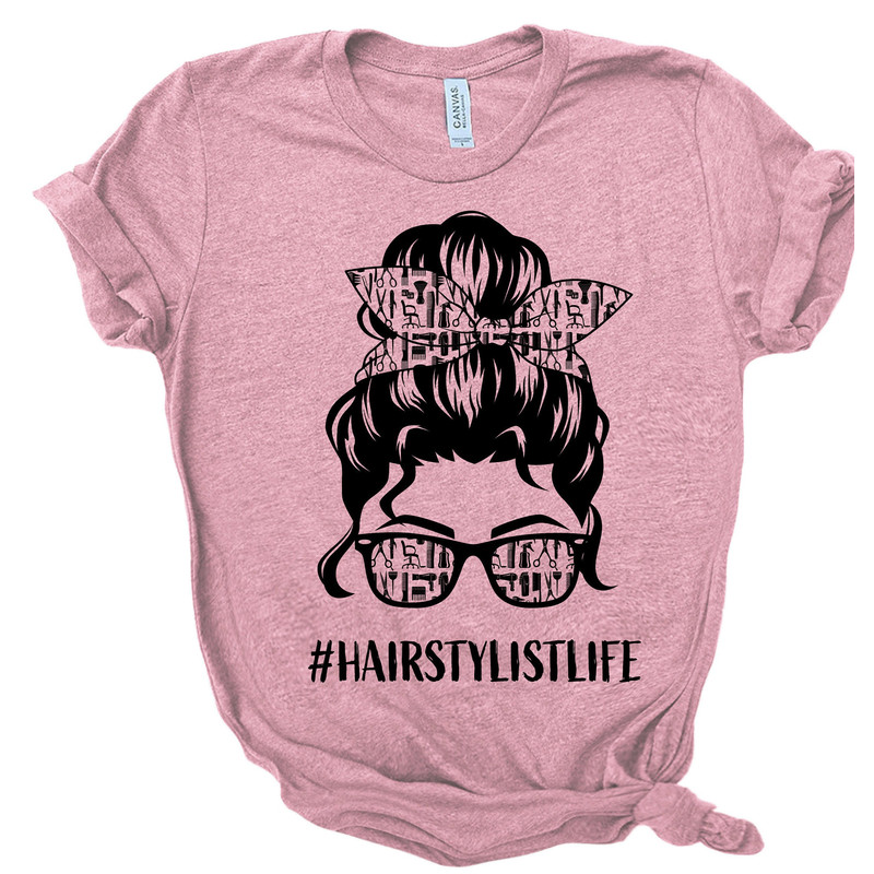 Hair Stylist Shirt for Women - Hair Dresser Messy Bun Shirt Gift for Hair Stylist Hair Stylist Tshirt - Gift for Hairdresser beautician Tee - 1.jpg