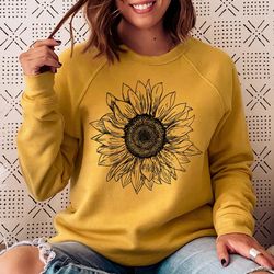 sunflower sweatshirts, floral long sleeve sunf