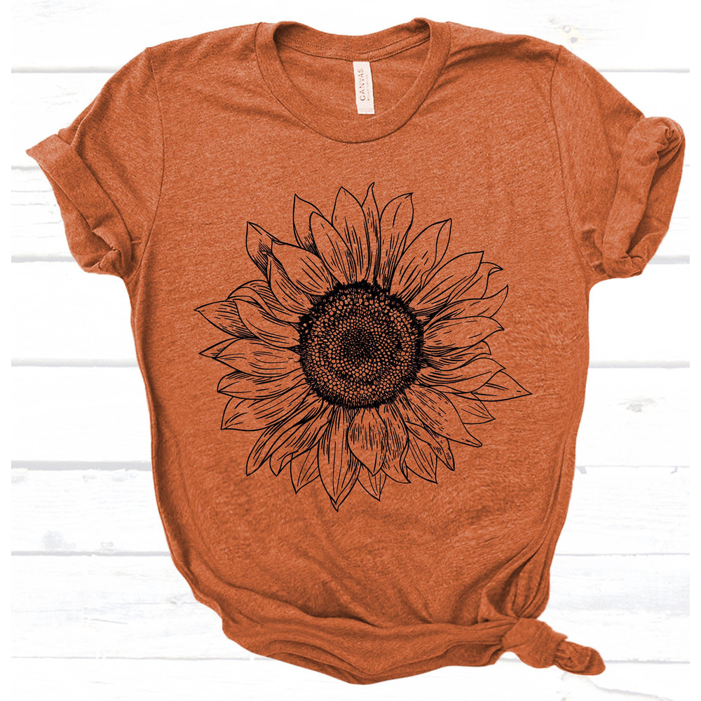 Sunflower Floral Tee Shirt, Flower Garden Shirt, Womens Fall Spring Summer Sunshine TeeT Shirt, Gardener Gifts - 2.jpg