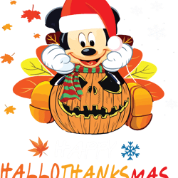 mickey mouse's happy hallothanksmas halloween png files, halloween png, cricut file