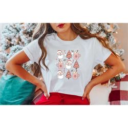 santa claus shirt, doodles little things t-shirt , hot chocolate christmas tree santa t shirt, retro christmas tee, chri