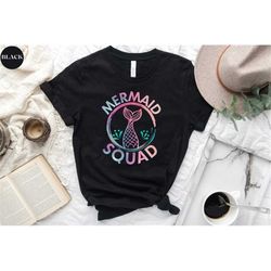 mermaid squad shirt, mermaid theme birthday shirt, mermaid shirt, matching birthday shirts, birthday party favors, birth