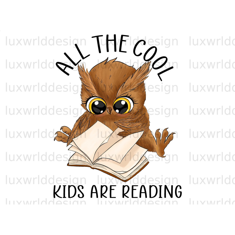 All The Cool Kids Are Reading PNG Reading png Book Lover png Sublimation Design Digital Design Book png Book Sublimation - 1.jpg