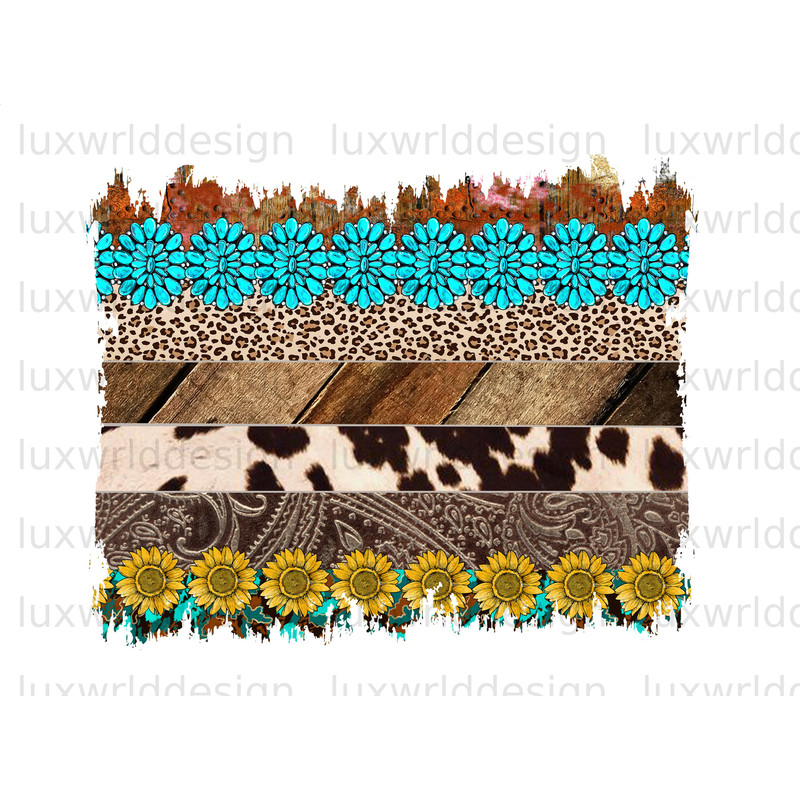 Aztec Gemstone Turquoise Leopard Cowhide Sunflower Background PNG Western Background png Sublimation Design Digital Design Download - 1.jpg