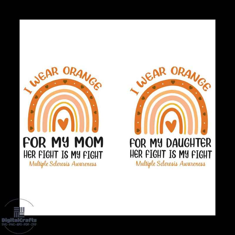 I Wear Orange For My Mom Daughter Svg