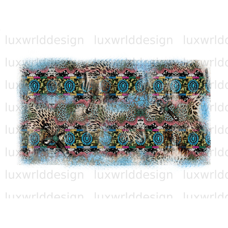 Aztec Turquoise Leopard Gemstone Background PNG Western Background png Sublimation Design Digital Design Download Western png - 1.jpg