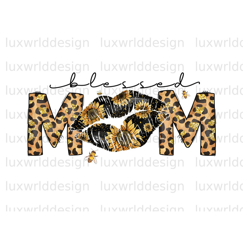 Blessed Mom Leopard Lips PNG Mama png Mother's Day png Sublimation Design Digital Design Download Mom png Sublimate Designs - 1.jpg