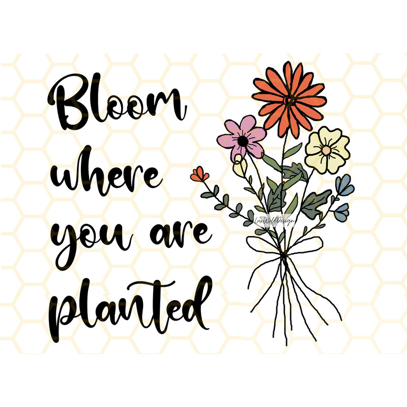 Bloom Where You Are Planted PNG Positive png Inspirational png Self Love png Sublimation Design Digital Design Download Retro png - 1.jpg
