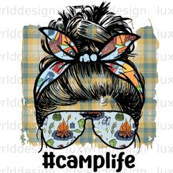 camplife messy bun png  camping png  camp life  su