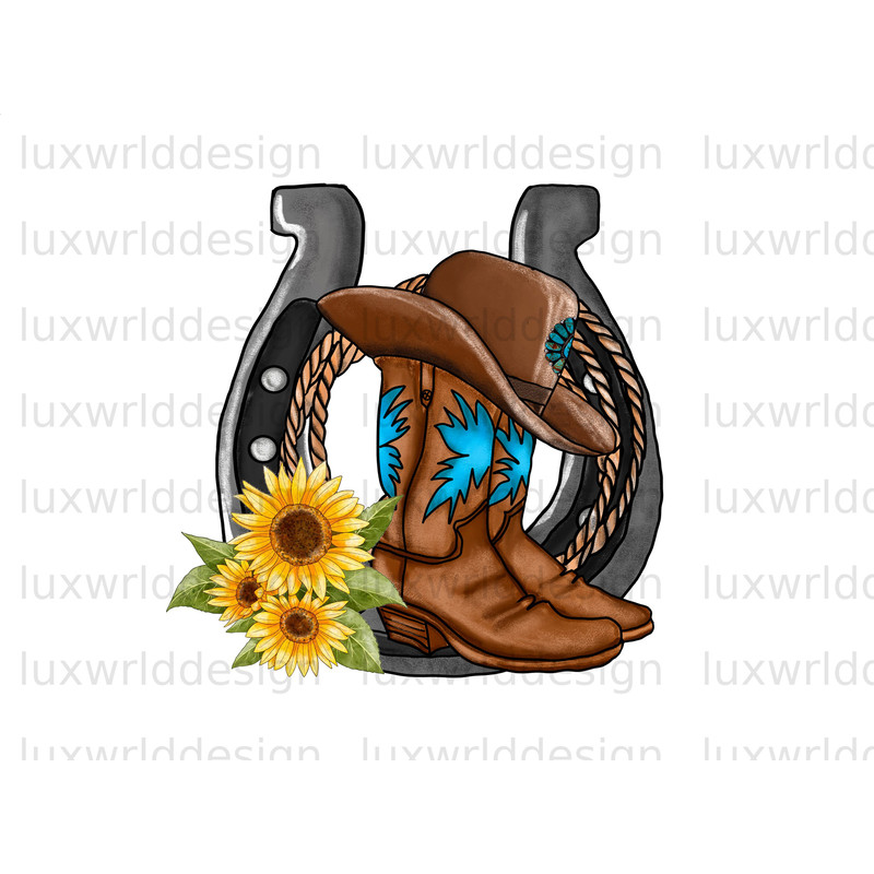 Cowgirl Boots Hat PNG Western png Western Design Sublimation Design Digital Design Download Sublimate Designs Western Shirt png - 1.jpg