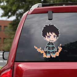 fire force sticker, fire force decal, anime sticker for car, anime car decal, anime decal, manga decal, shinra sticker