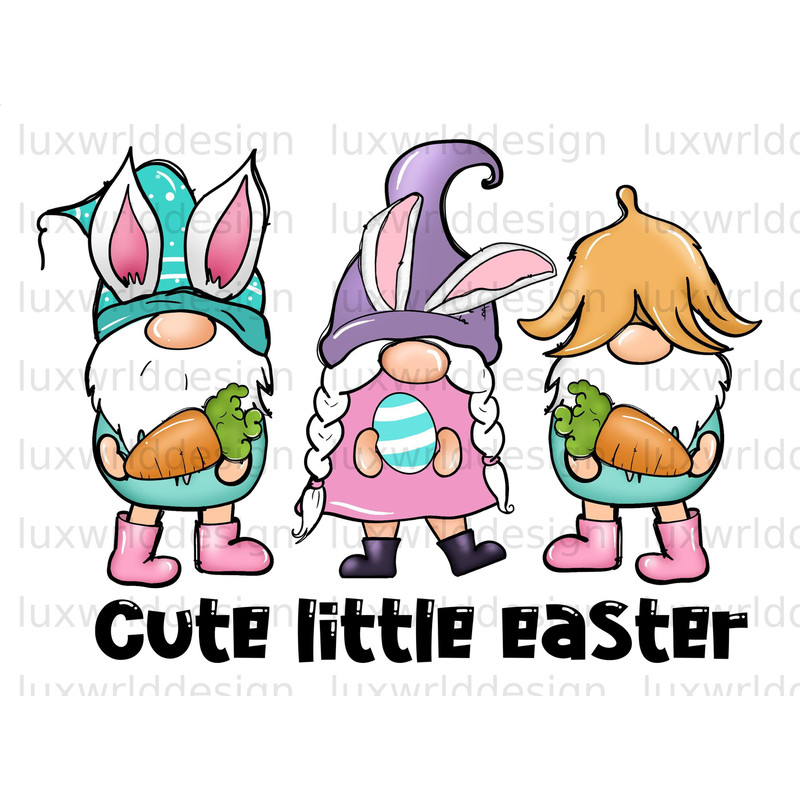 Cute Little Easter Gnomes PNG Easter png Happy Easter Day png Easter Sublimation Design Easter Gnome png Digital Download - 1.jpg