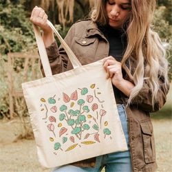flower tote bag,floral tote bag, birthday gift, graduation gift, school bag, nurse tote, summer bag, high best quality