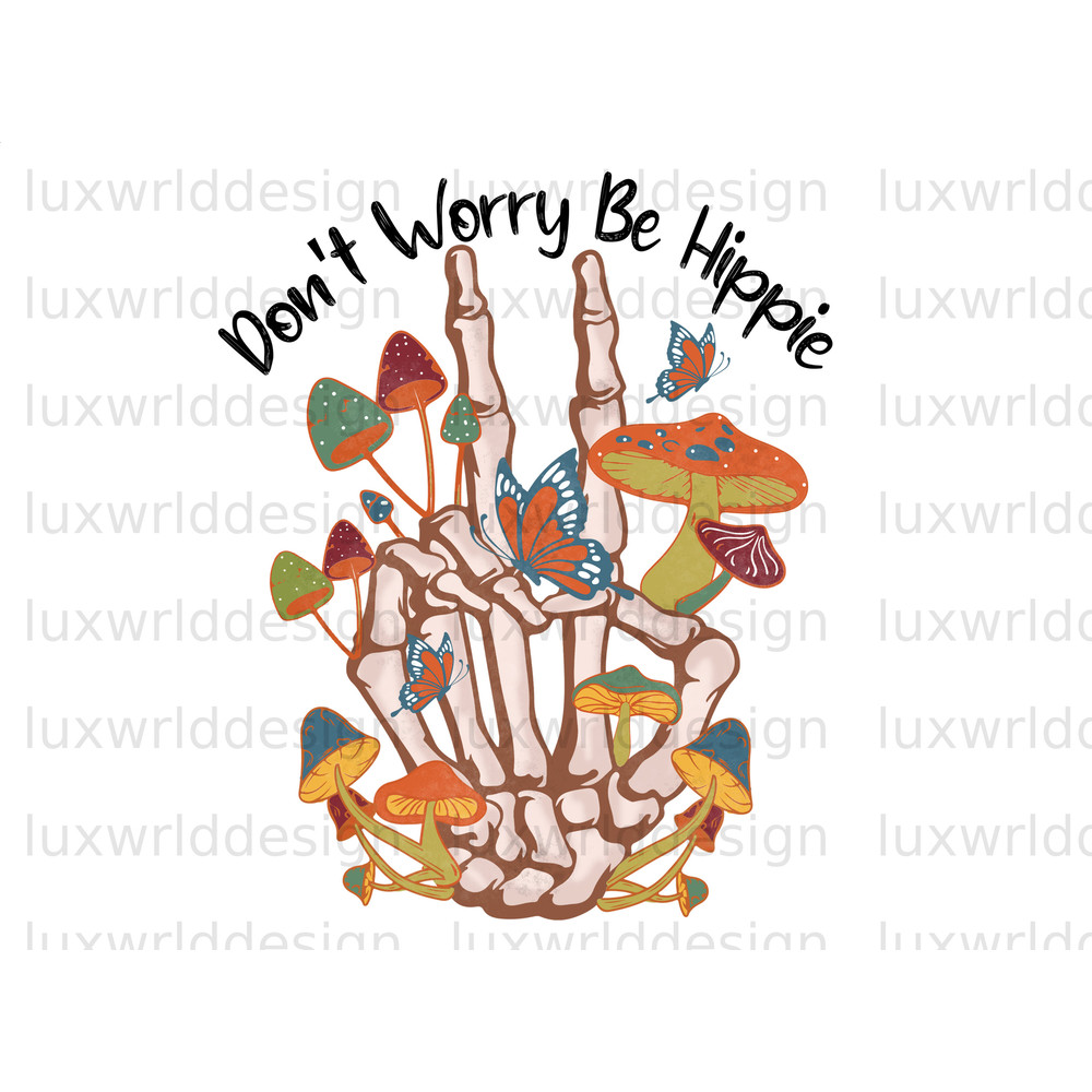 Don't Worry Be Hippie PNG Hippie png Hippie Soul png Sublimation Design Digital Design Download Peace Sign png Little Hippie - 1.jpg