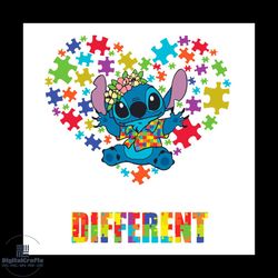 it's ok to be different autism awareness stitch svg, disney autism svg, autism awareness