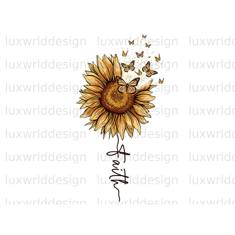 Faith Sunflower PNG Faith Clipart Faith png Sunflower png Sublimation Design Digital Design Download Butterfly png Sunflower - 1.jpg