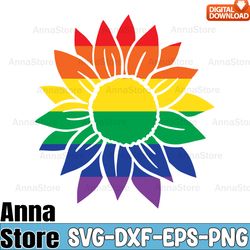 rainbow sunflower svg , pride lgbtq svg,lgbt svg,lesbian svg , gay svg, bisexual svg, transgender svg, queer svg
